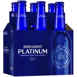 Bud Light Platinum Beer, 6 Pack Beer, 12 FL OZ Bottles, 6% ABV