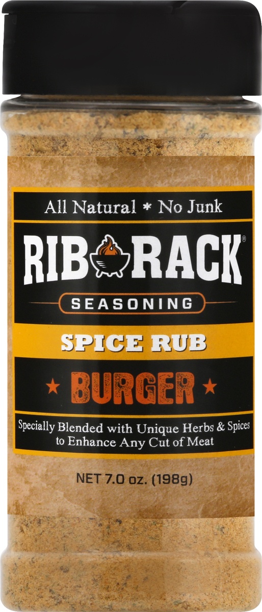 slide 7 of 8, Rib Rack All Natural No Junk Spice Rub Seasoning Hamburger, 5.5 oz