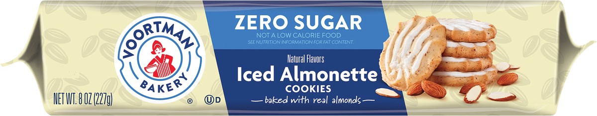 slide 4 of 11, VOORTMAN Bakery Zero Sugar Iced Almonette Cookies 8 oz, 8 oz