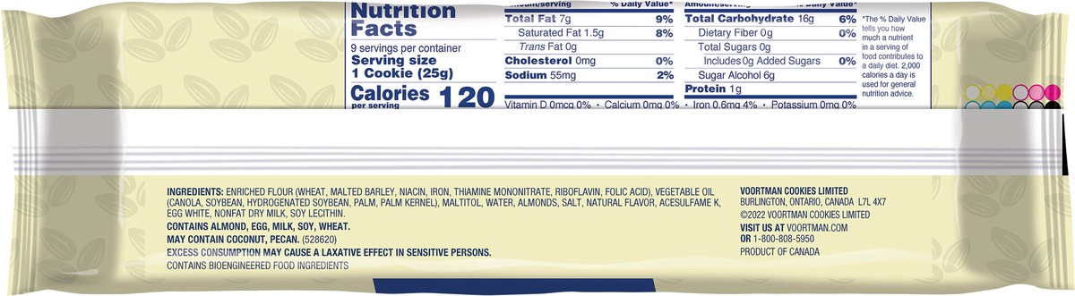 slide 3 of 11, VOORTMAN Bakery Zero Sugar Iced Almonette Cookies 8 oz, 8 oz