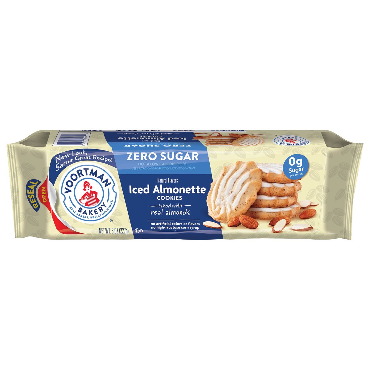 slide 6 of 11, VOORTMAN Bakery Zero Sugar Iced Almonette Cookies 8 oz, 8 oz