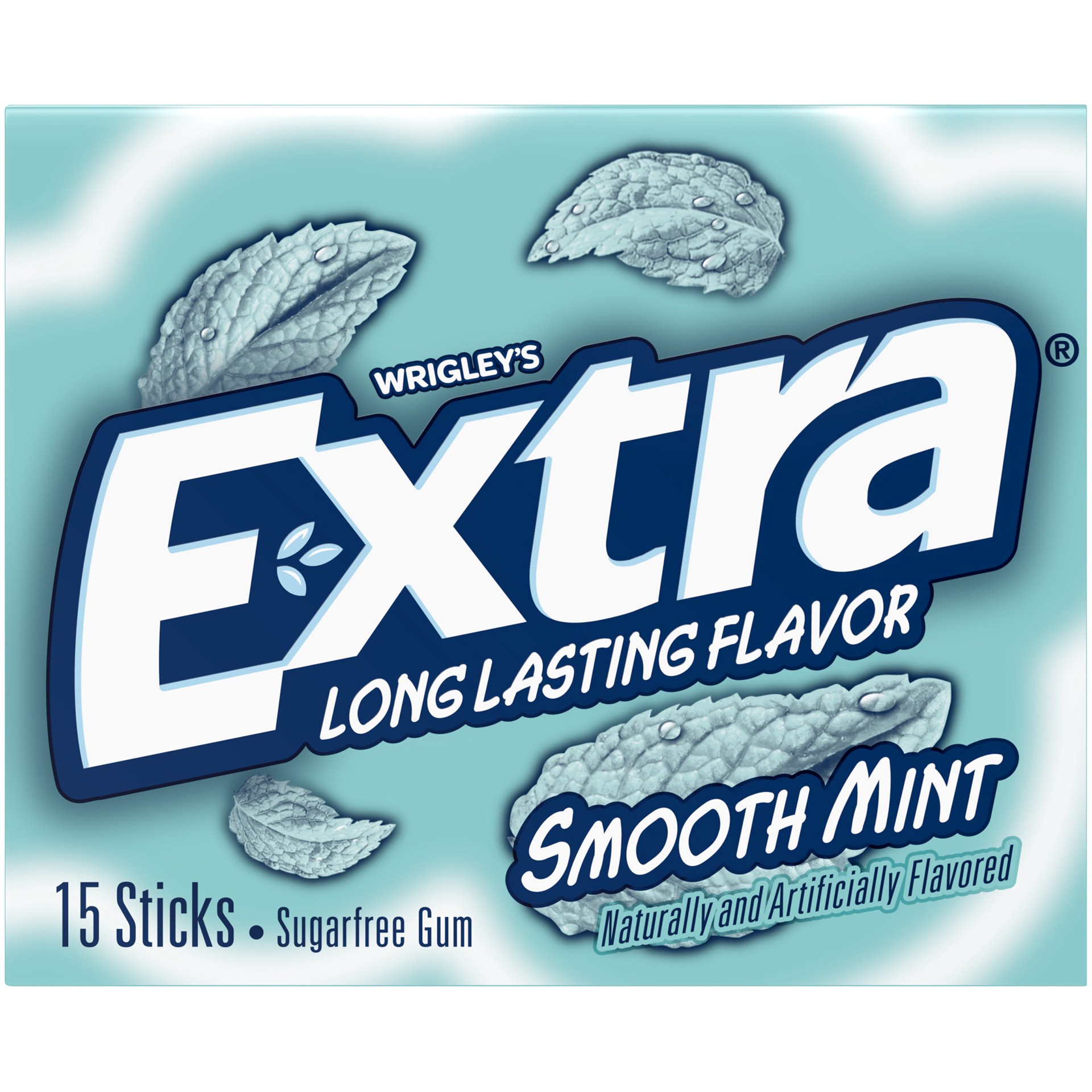 slide 1 of 6, EXTRA Gum Smooth Mint Sugar Free Chewing Gum, Single Pack, 15 Stick, 15 pc