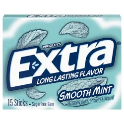 EXTRA Gum Smooth Mint Sugar Free Chewing Gum, Single Pack, 15 Stick