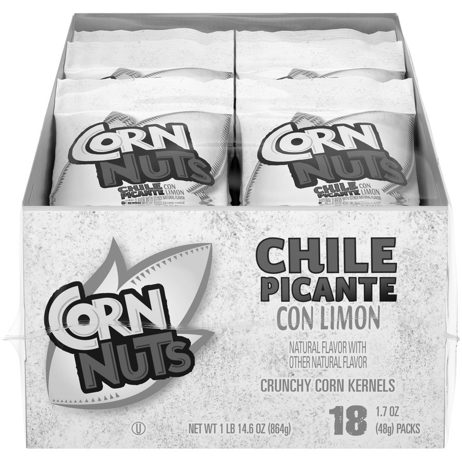 slide 1 of 2, CORN NUTS Chile Picante, 18 ct