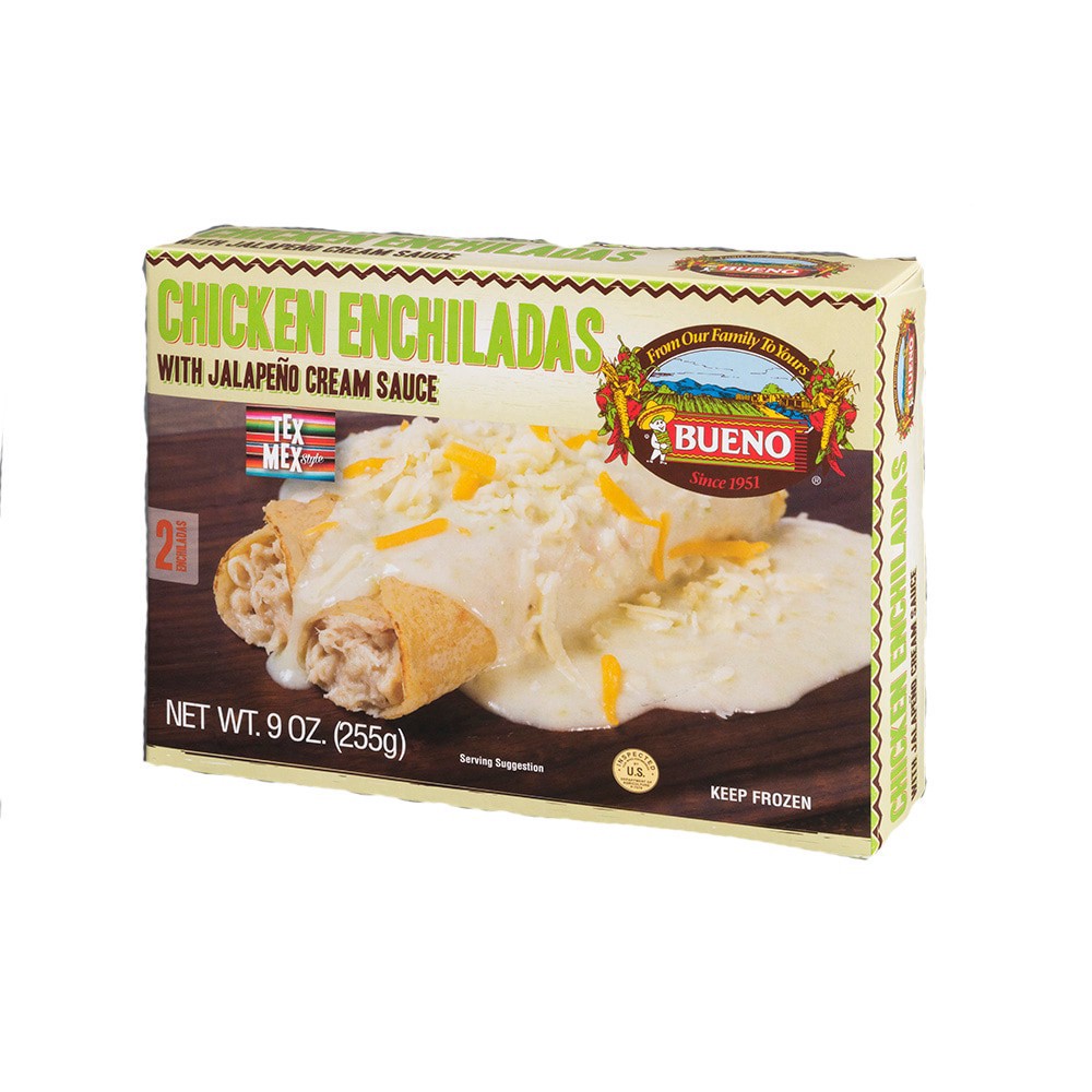 slide 1 of 3, Bueno Foods Bueno Tex Mex Style Chicken With Jalapeno Cream Sauce Enchiladas 2 ea, 2 ct