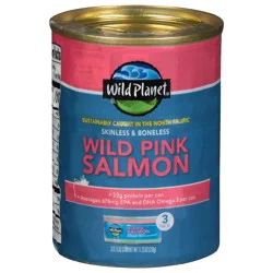 Wild Planet 3 Pack Skinless & Boneless Wild Pink Salmon 3 - 3.75 oz Cans