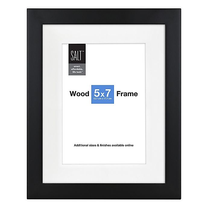 slide 1 of 2, SALT Matted Wood Picture Frame - Black, 5 in x 7 in