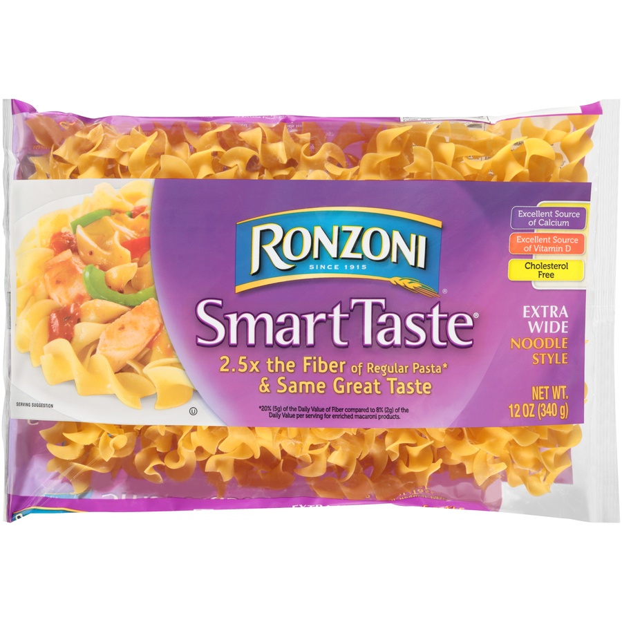 slide 1 of 6, Ronzoni Smart Taste Extra Wide Noodle Style, 12 oz