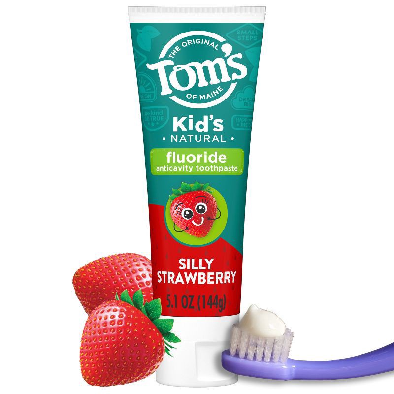 slide 1 of 10, Tom's of Maine Silly Strawberry Children's Anticavity Fluoride Toothpaste - 5.1oz, 5.1 oz