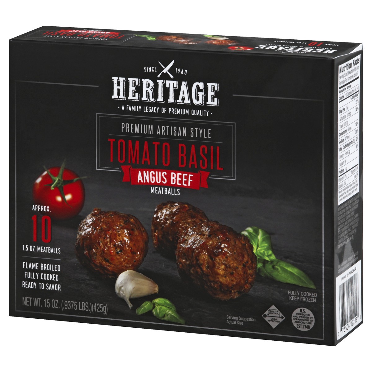 slide 3 of 10, Heritage Store Tomato Basil Angus Beef Meatballs, 