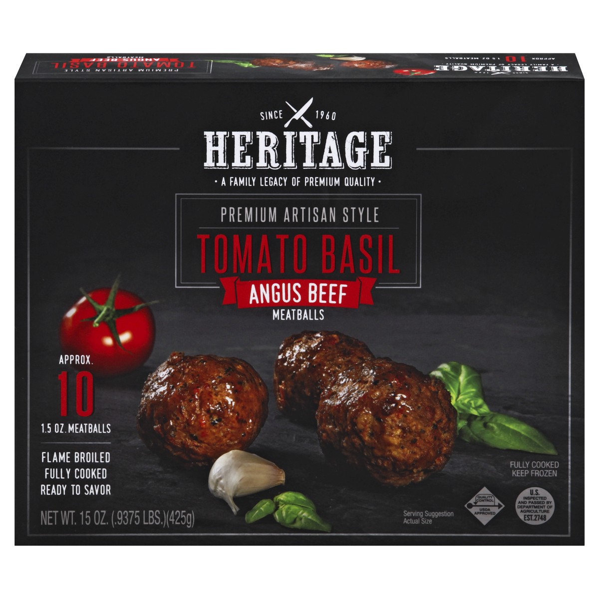 slide 1 of 10, Heritage Store Tomato Basil Angus Beef Meatballs, 