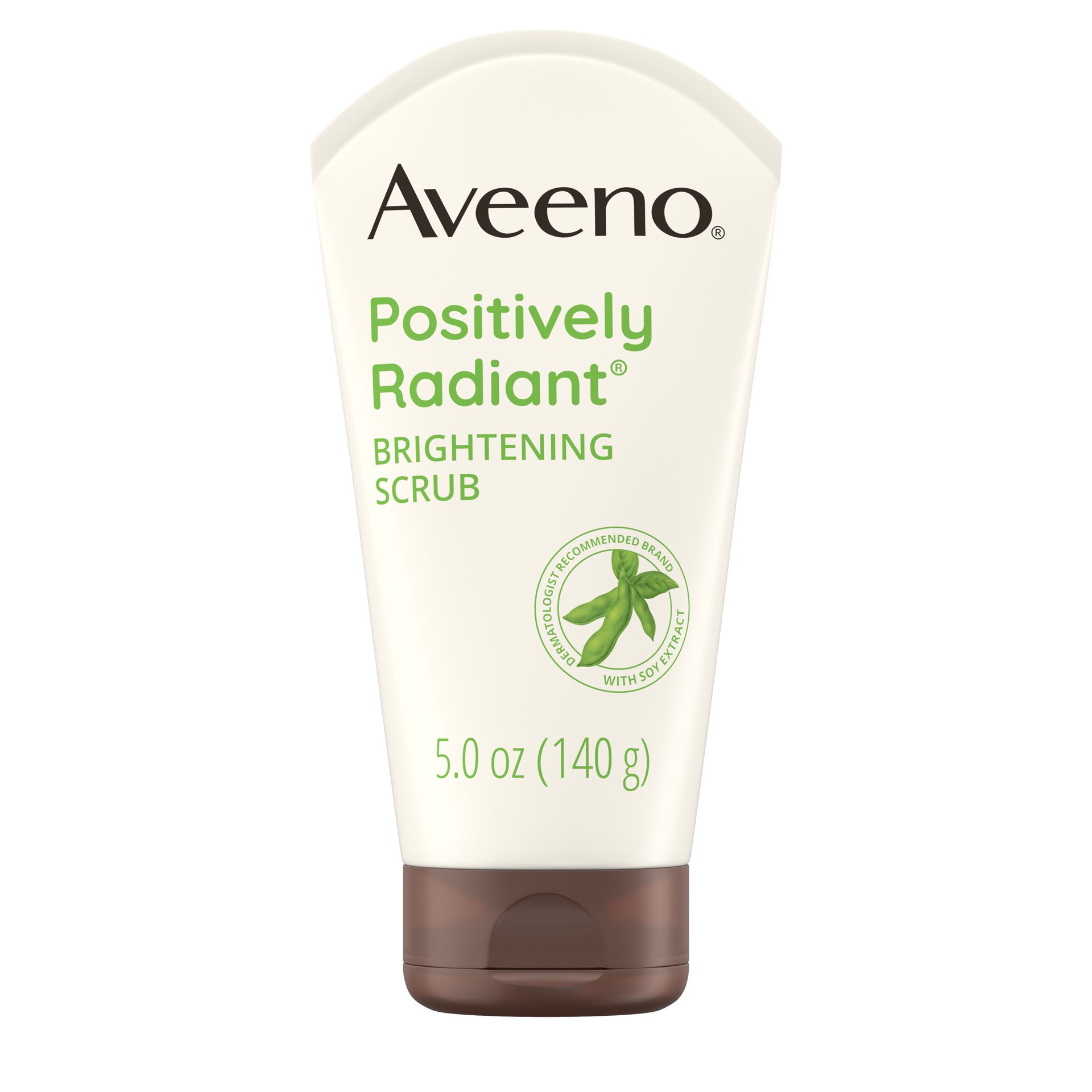 slide 1 of 7, Aveeno Positively Radiant Skin Brightening Exfoliating Daily Facial Scrub, Moisture-Rich Soy Extract, helps improve skin tone & texture, Oil-& Soap-Free, Hypoallergenic, 5 oz