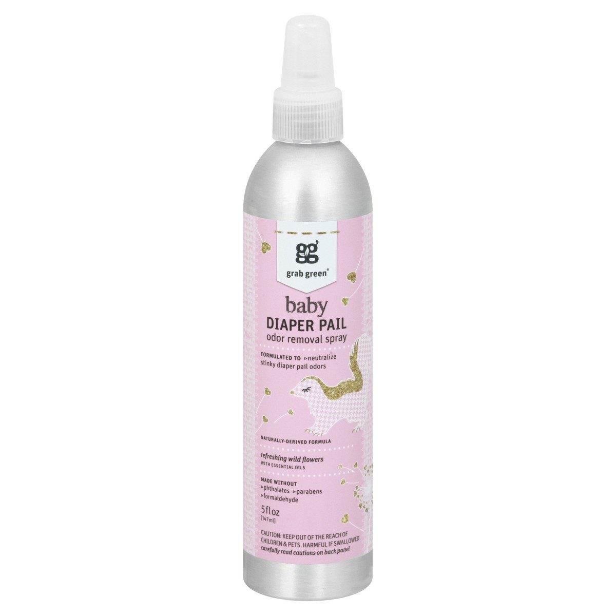 slide 6 of 12, Grab Green Baby Diaper Pail Odor Removal Spray 5 oz, 5 oz