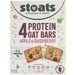 Stoats Apple and Raspberry Protein Oat Bars, 4 Pack