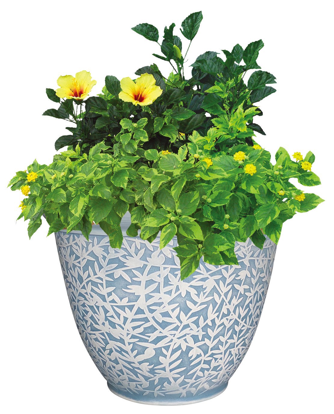 slide 2 of 6, Ready Refill 13.94-in W x 10.83-in H Slate Blue Plastic Traditional Indoor/Outdoor Planter, 1 ct