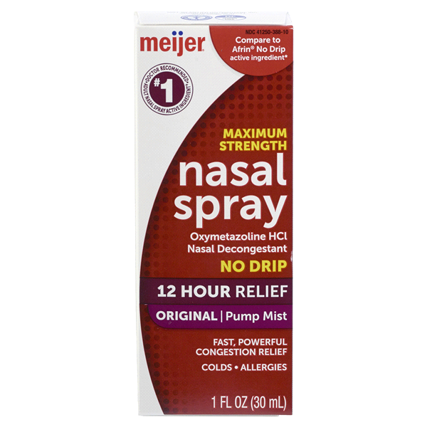 slide 1 of 1, Meijer Nasal Spray No-Drip Pump Liquid, 1 fl oz
