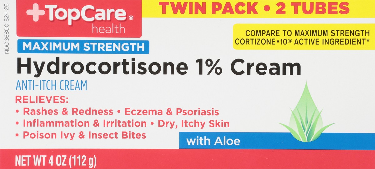 slide 8 of 9, TopCare Health Maximum Strength Hydrocortisone 1% Cream Twin Pack 2 Each, 2 ct