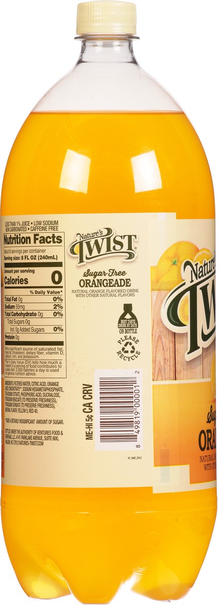 slide 10 of 13, Nature's Twist Sugar Free Orangeade- 2 liter, 2.10 qt