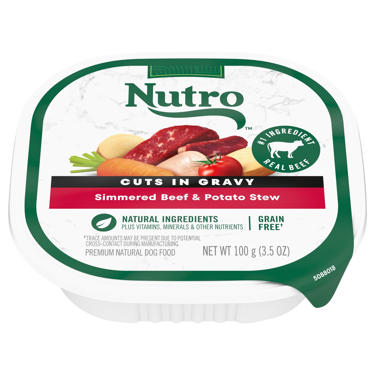 slide 1 of 3, Nutro Natural Cuts in Gravy Premium Simmered Beef & Potato Stew Dog Food 3.5 oz, 3.5 oz