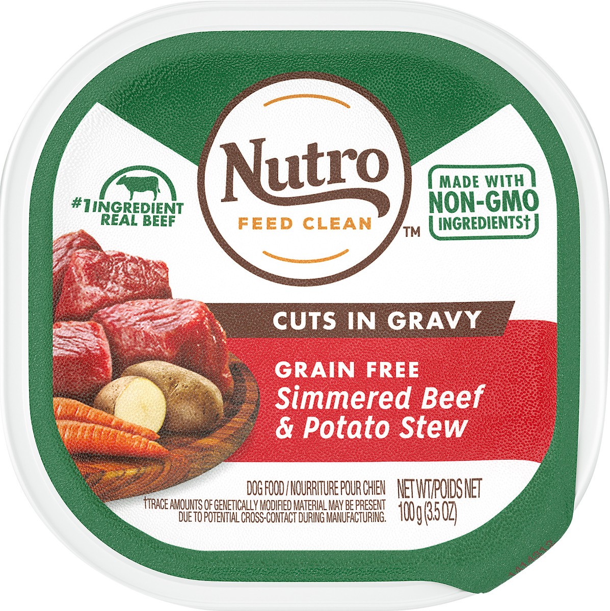 slide 1 of 3, Nutro Grain Free Cuts In Gravy Wet Dog Food Simmered Beef & Potato Stew - 3.5oz, 3.5 oz