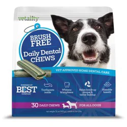 Vetality Brush Free Daily Dental Chews - 30 ct
