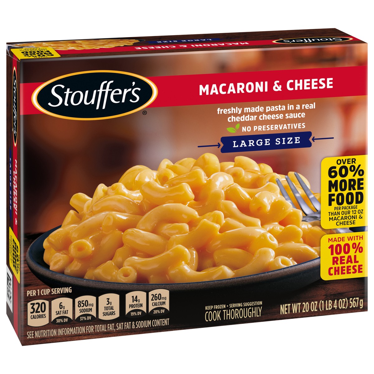 slide 2 of 8, Stouffer's Large Size Macaroni & Cheese Frozen Meal, 20 oz