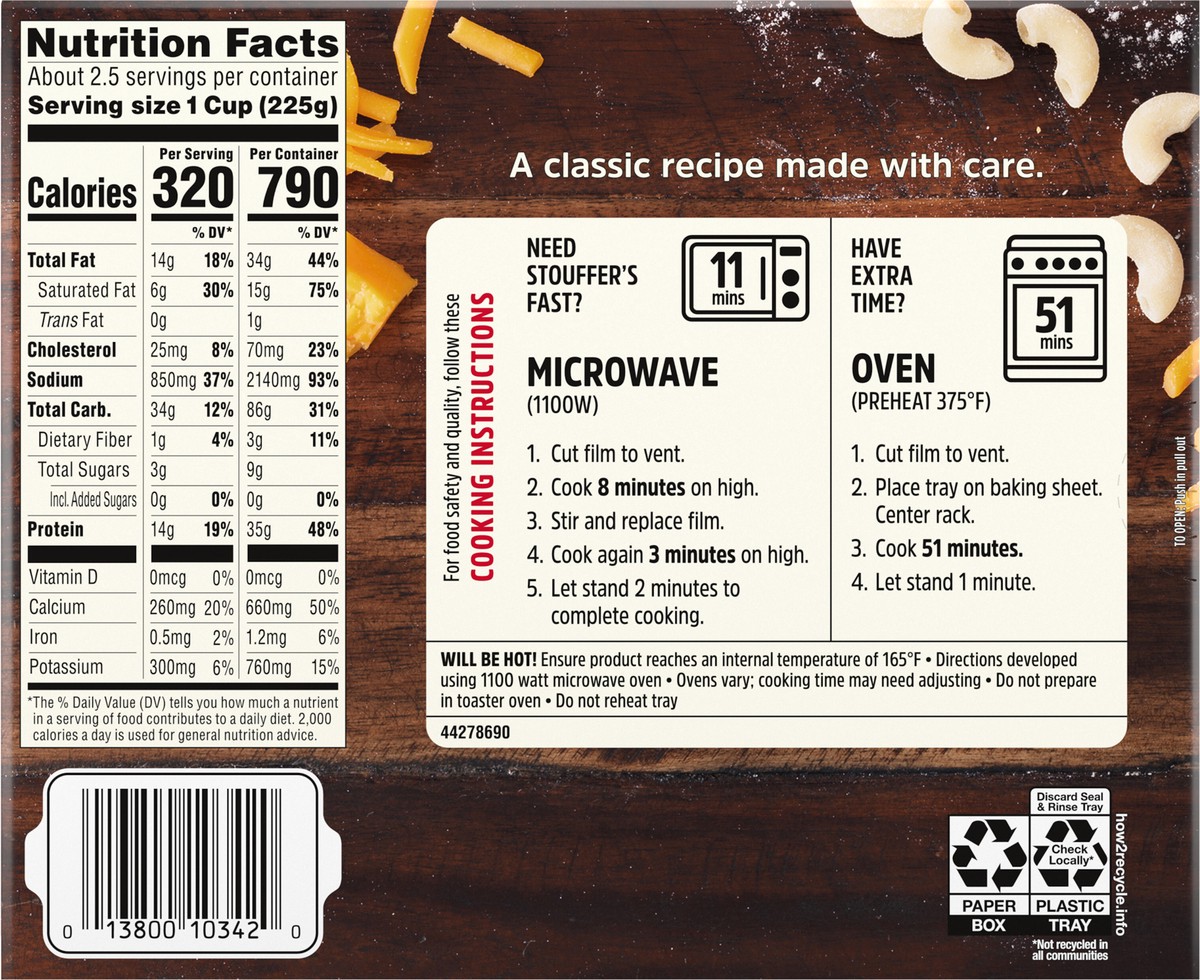 slide 4 of 8, Stouffer's Large Size Macaroni & Cheese Frozen Meal, 20 oz