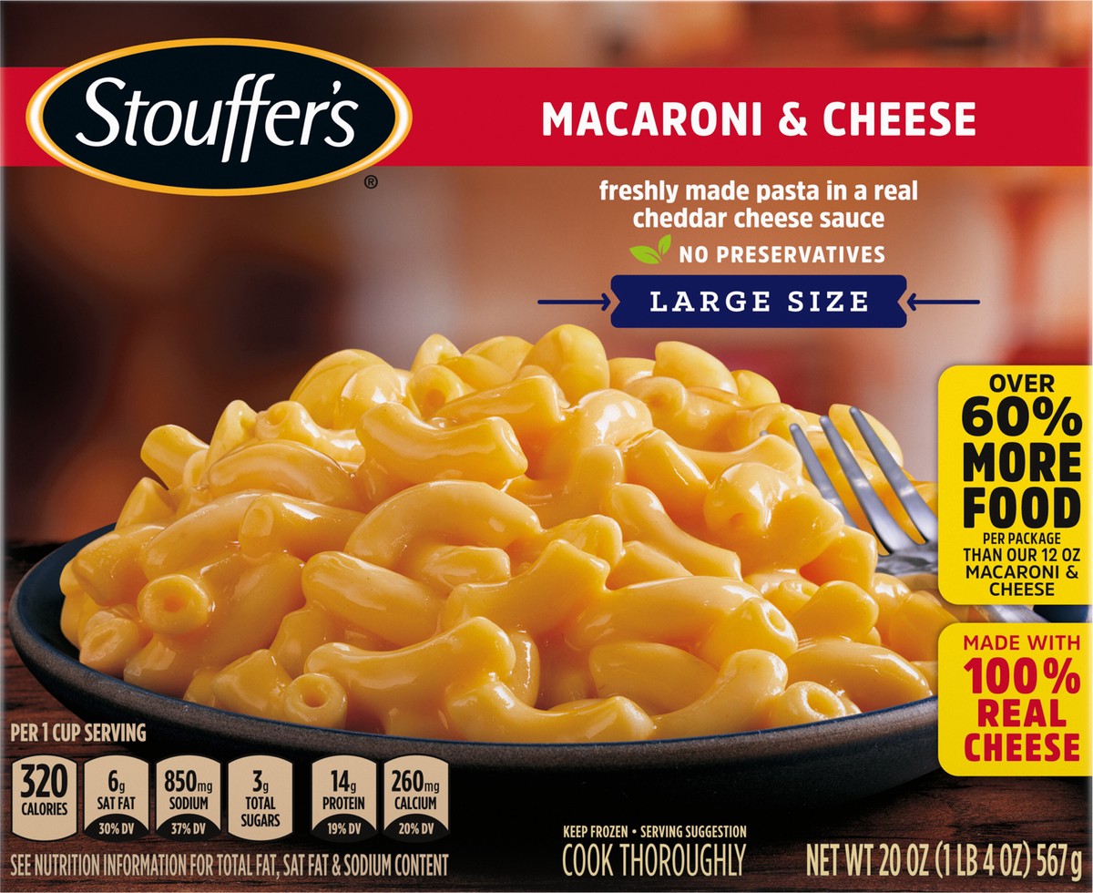 slide 5 of 8, Stouffer's Large Size Macaroni & Cheese Frozen Meal, 20 oz