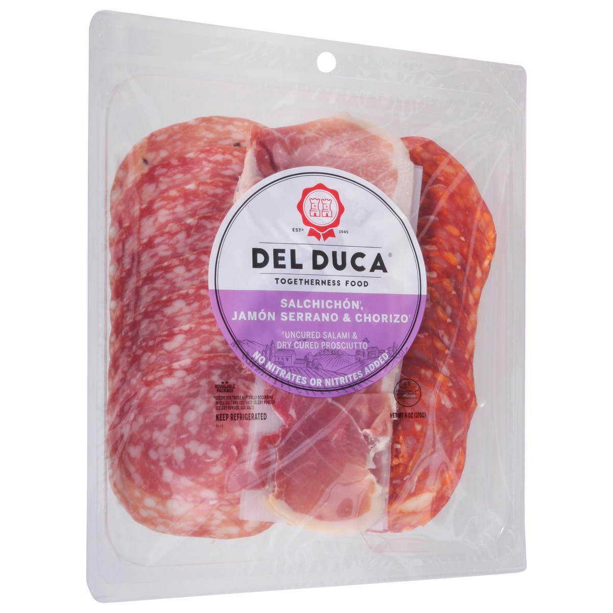 slide 3 of 9, Del Duca Salchichon, Jamon Serrano & Chorizo 6 oz, 6 oz