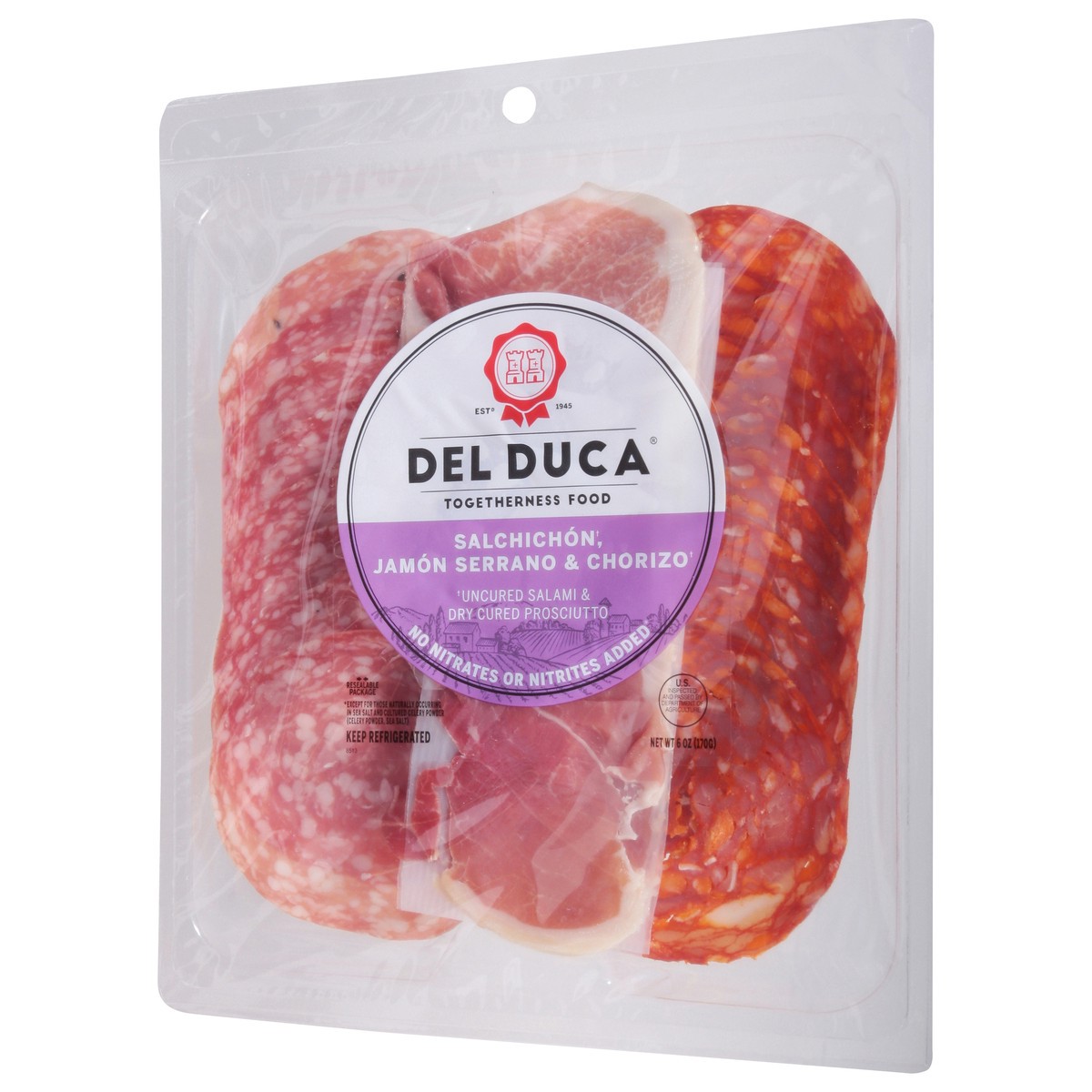 slide 4 of 9, Del Duca Salchichon, Jamon Serrano & Chorizo 6 oz, 6 oz