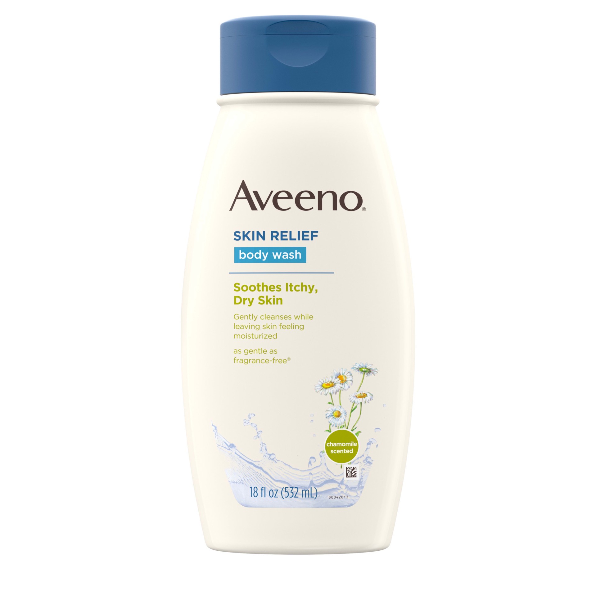 slide 1 of 7, Aveeno Skin Relief Body Wash with Chamomile Scent & Soothing Oat, Gentle Soap-Free Body Cleanser for Dry, Itchy & Sensitive Skin, Dye-Free & Allergy-Tested, 18 fl. oz, 18 oz