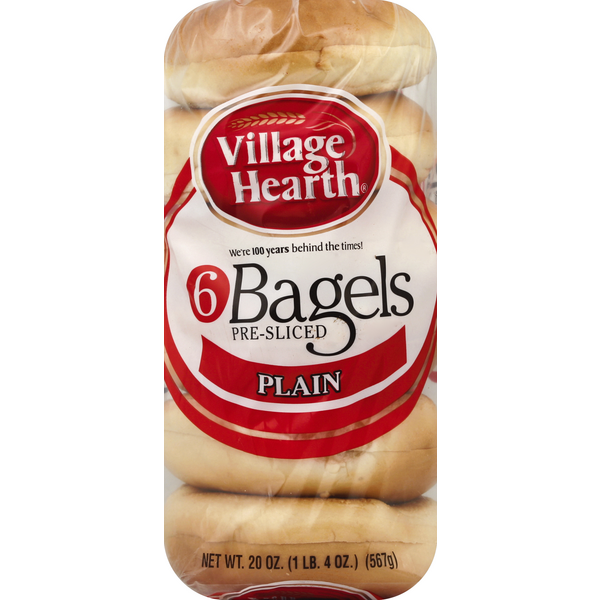 slide 1 of 1, Village Hearth Plain Bagels, 20 oz