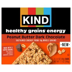 KIND Healthy Grains Energy, Peanut Butter Dark Chocolate, 5 Count
