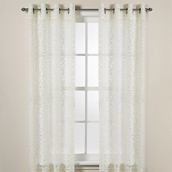 slide 1 of 1, DKNY Halo Grommet Sheer Window Curtain Panel - Ivory, 84 in