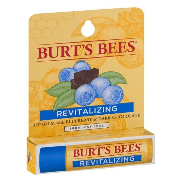 slide 1 of 1, Burt's Bees Revitalizing Lip Balm With Blueberry & Dark Chocolate, 0.15 oz