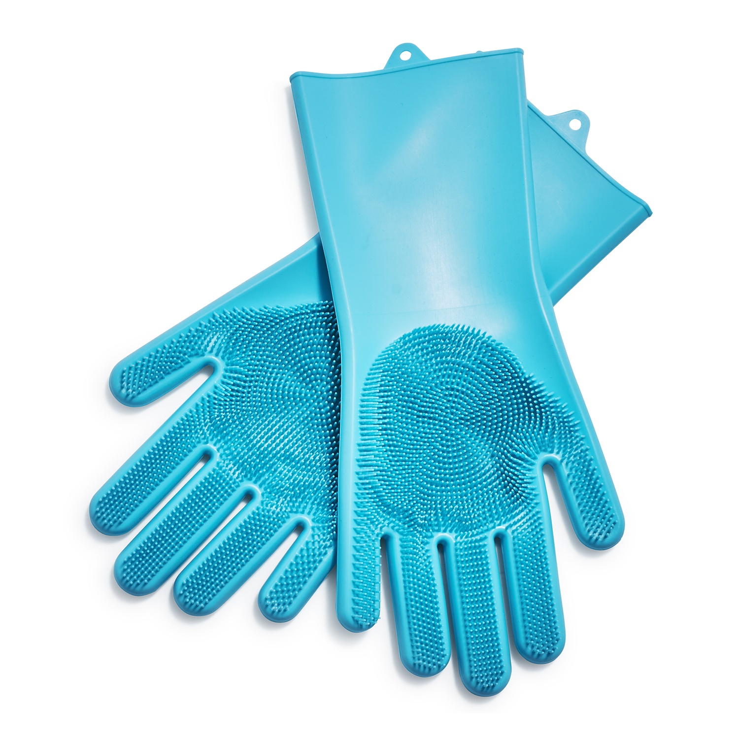 slide 1 of 1, Sur La Table Aqua Silicone Cleaning Gloves, 1 ct