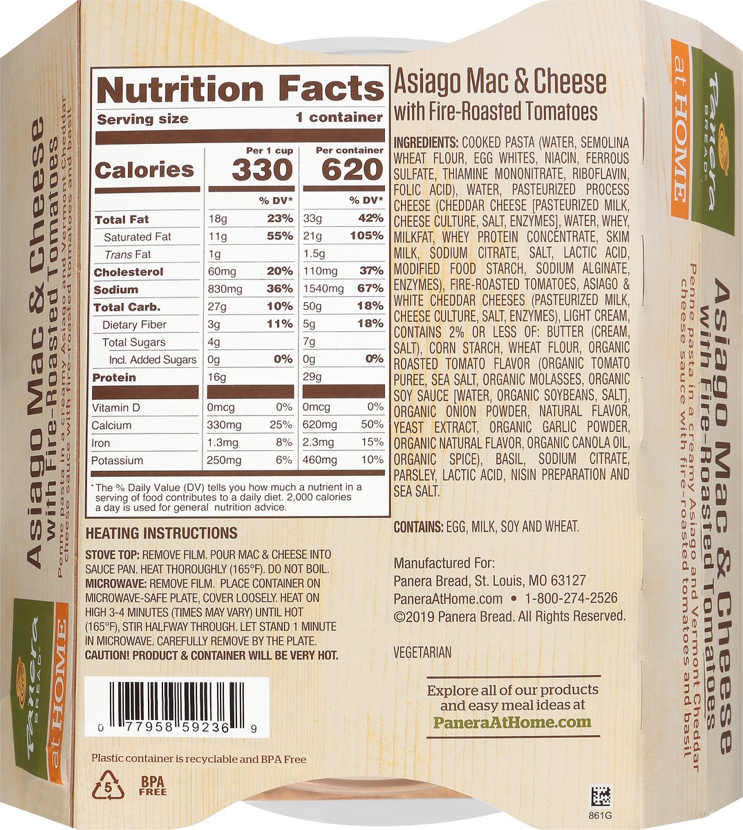 slide 6 of 8, Panera Bread at Home Asiago Mac & Cheese with Fire-Roasted Tomatoes Bowl, 16 oz