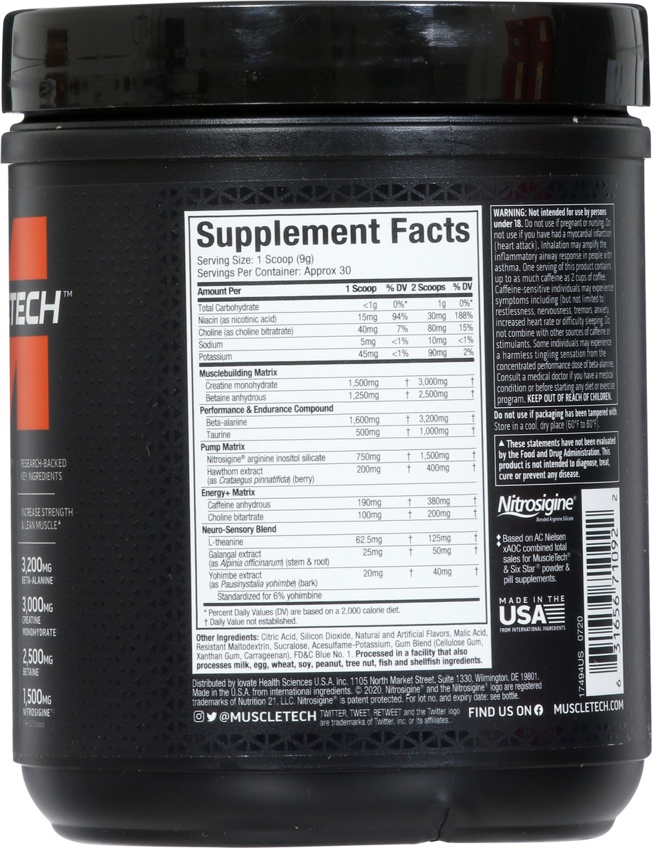 slide 8 of 9, MuscleTech Muscle Tech VaporX5 Blue Razz Powder, 9.6 oz