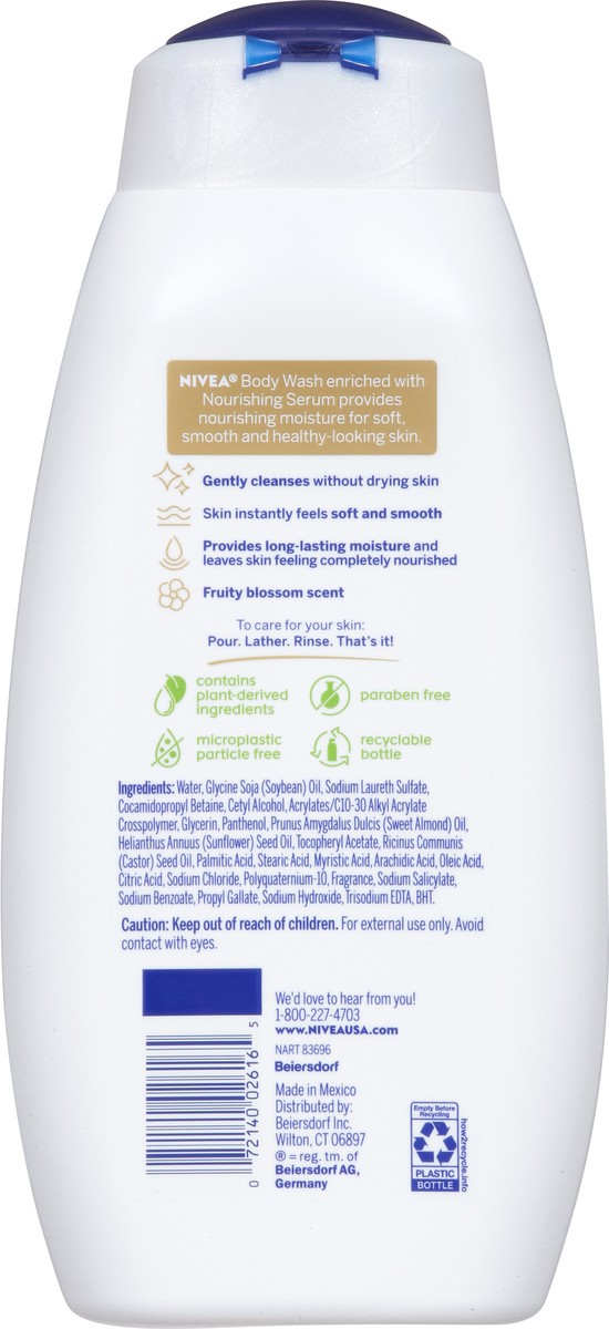 slide 5 of 9, Nivea Nourishing Botanical Blossom Body Wash, 20 fl oz