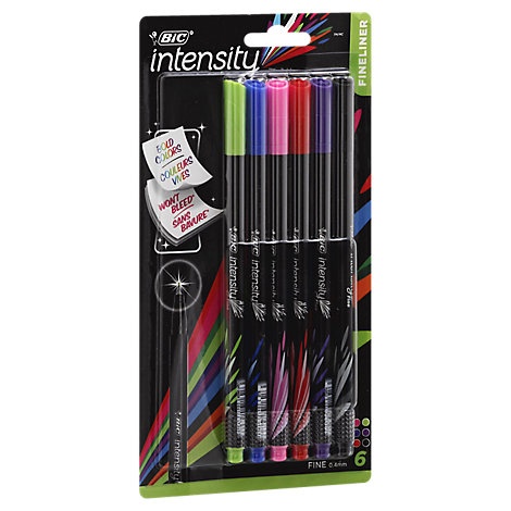 slide 1 of 1, Bic Intnsty Fine Felt Pen, 6 ct