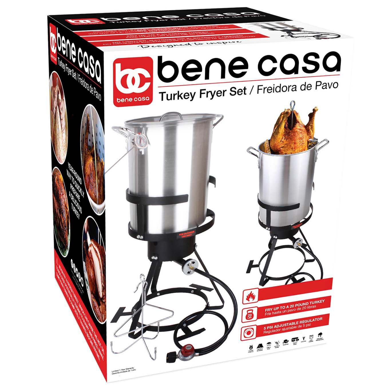 slide 1 of 1, Bene Casa Outdoor Turkey Fryer Set, 30 qt
