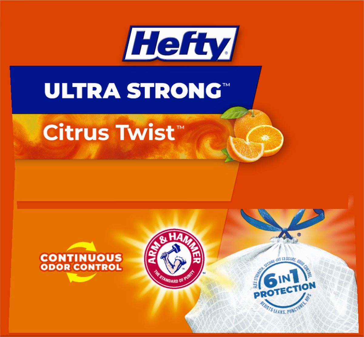 slide 9 of 9, Hefty Ultra Strong 13 Gallons Drawstring Citrus Twist Tall Kitchen Bags Super mega pack 20 20 ea, 20 ct