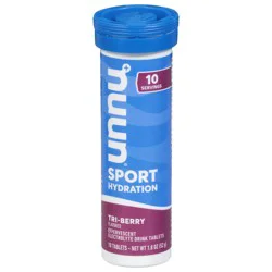 Nuun Tri-Berry Flavored Sport Hydration 10 Effervescent Electrolyte Drink Tablets