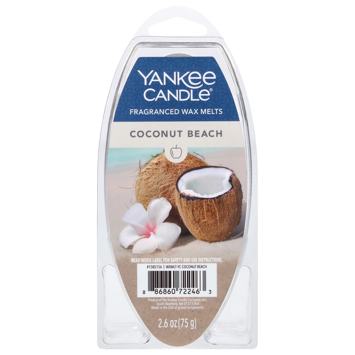 slide 1 of 9, Yankee Candle Fragranced Coconut Beach Wax Melts 2.6 oz, 2.6 oz