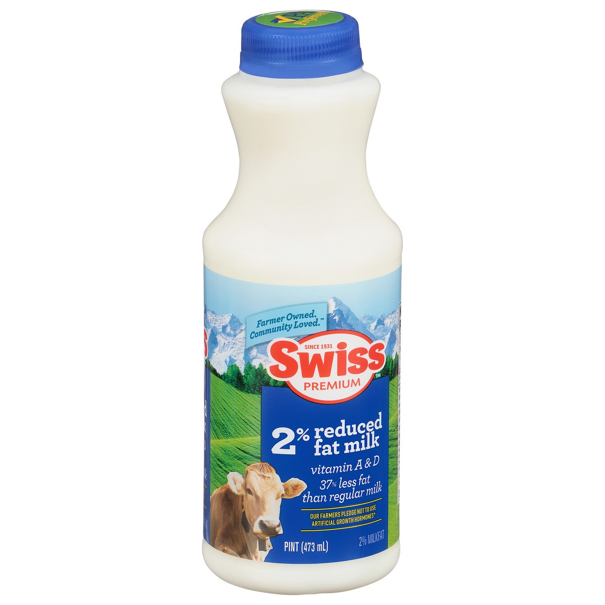 slide 6 of 9, Swiss Premium Dairy 2% Reduced Fat Milk with Vitamin A and D, Milk Pint - 1 Bottle, 1 pint