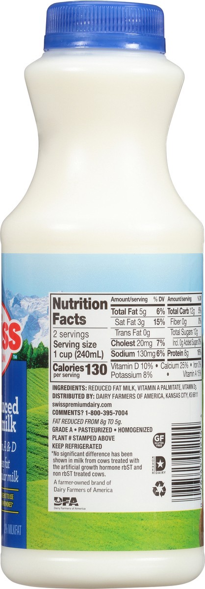 slide 5 of 9, Swiss Premium Dairy 2% Reduced Fat Milk with Vitamin A and D, Milk Pint - 1 Bottle, 1 pint