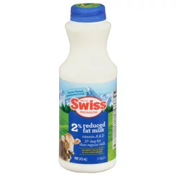 Swiss Premium Dairy 2% Reduced Fat Milk with Vitamin A and D, Milk Pint - 1 Bottle
