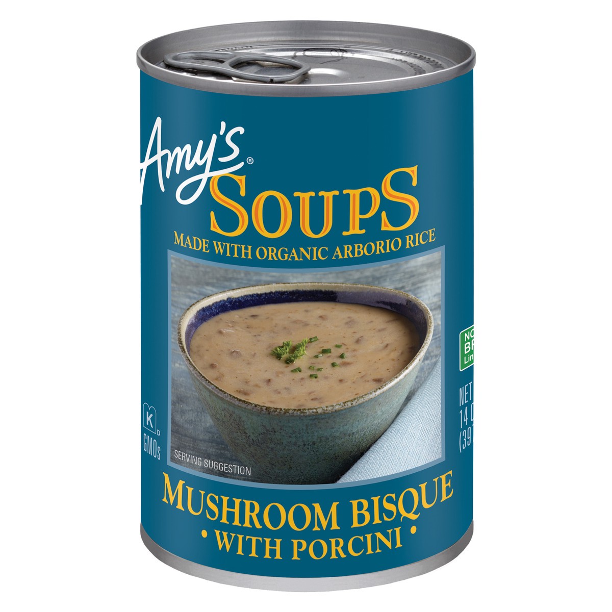 slide 9 of 9, Amy's Mushroom Bisque with Porcini Soup, 14 oz