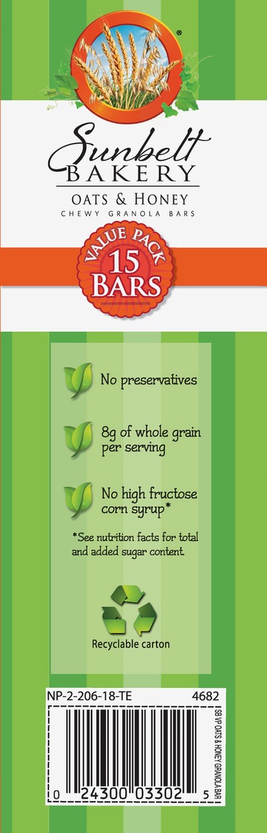 slide 3 of 9, Sunbelt Bakery Value Pack Chewy Oats & Honey Granola Bars 15 bars 15 ea Box, 15 ct