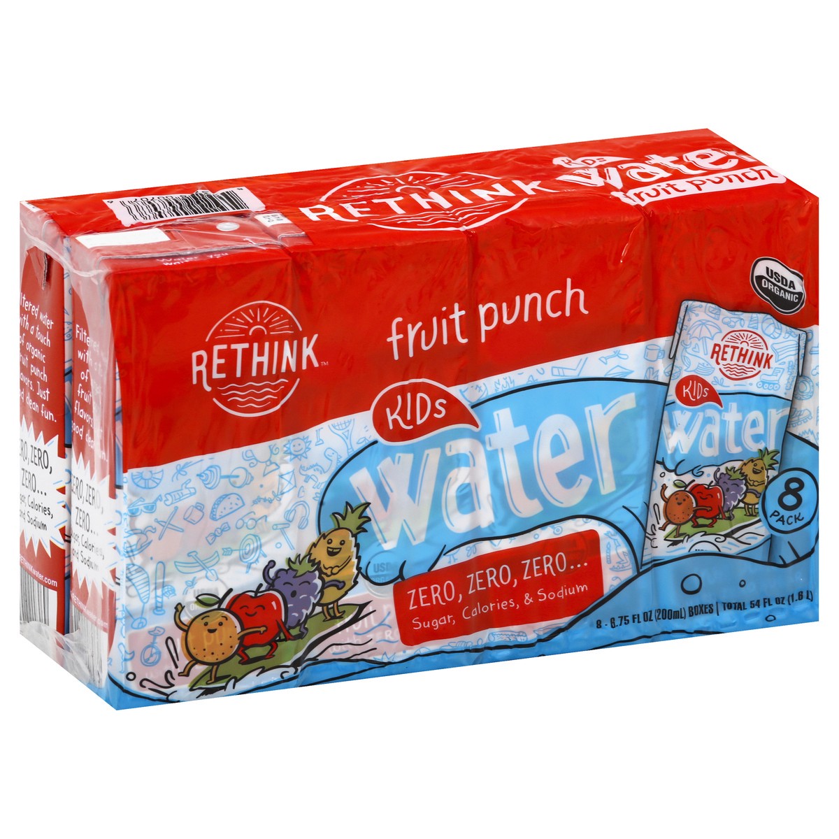 slide 2 of 9, Rethink 8 Pack Kids Fruit Punch Water 8 ea, 8 ct